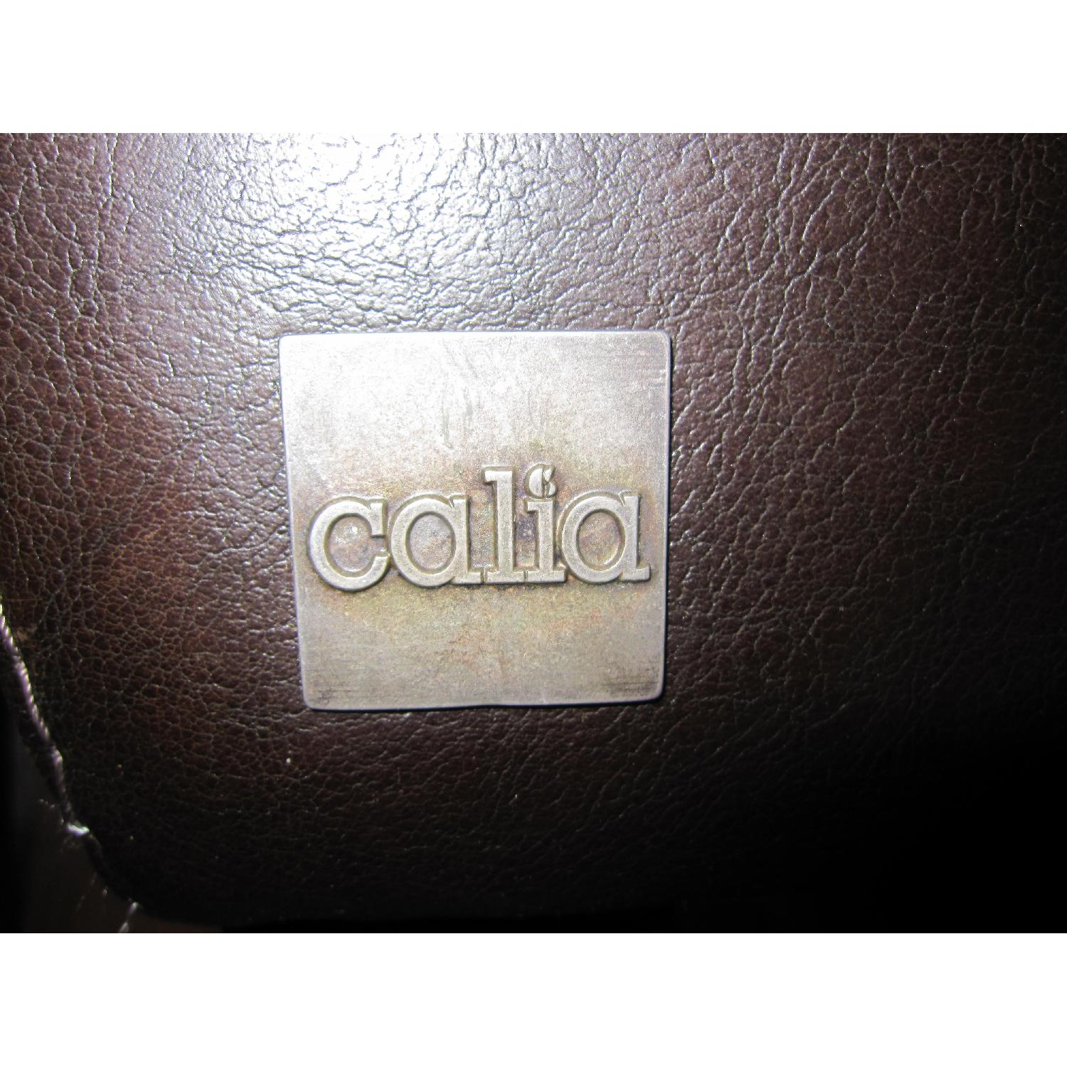 Calia Brown Leather Club Chair and Ottoman - image-6