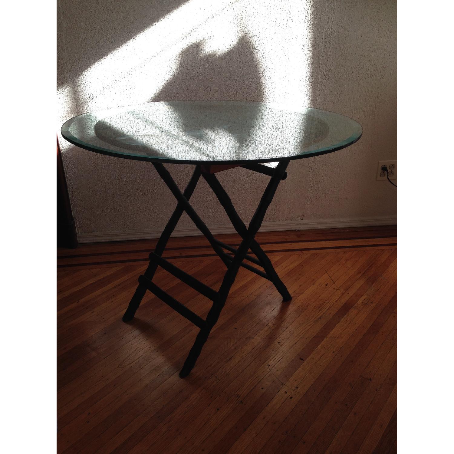 Vintage Bamboo Round Coffee Table - image-1