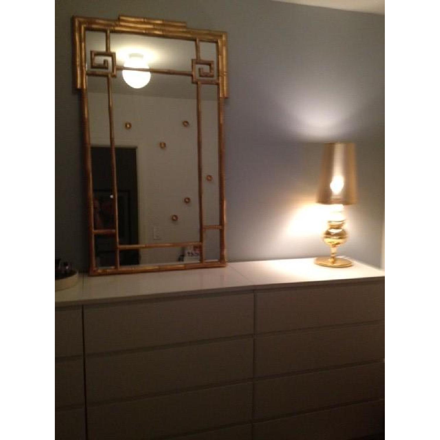 Faux Bamboo Golden Mirror - Greek Key - image-1