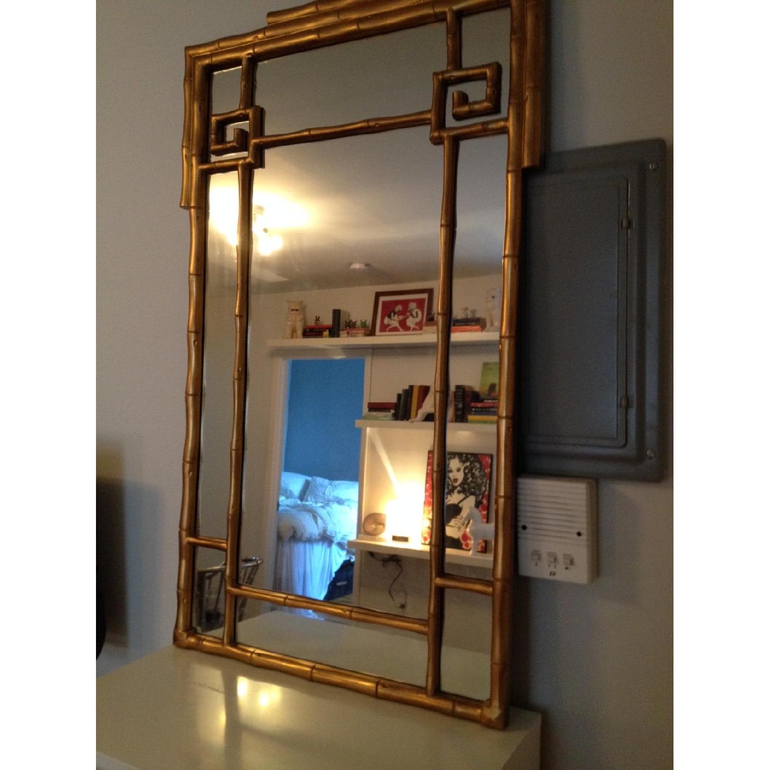 Faux Bamboo Golden Mirror - Greek Key - image-2