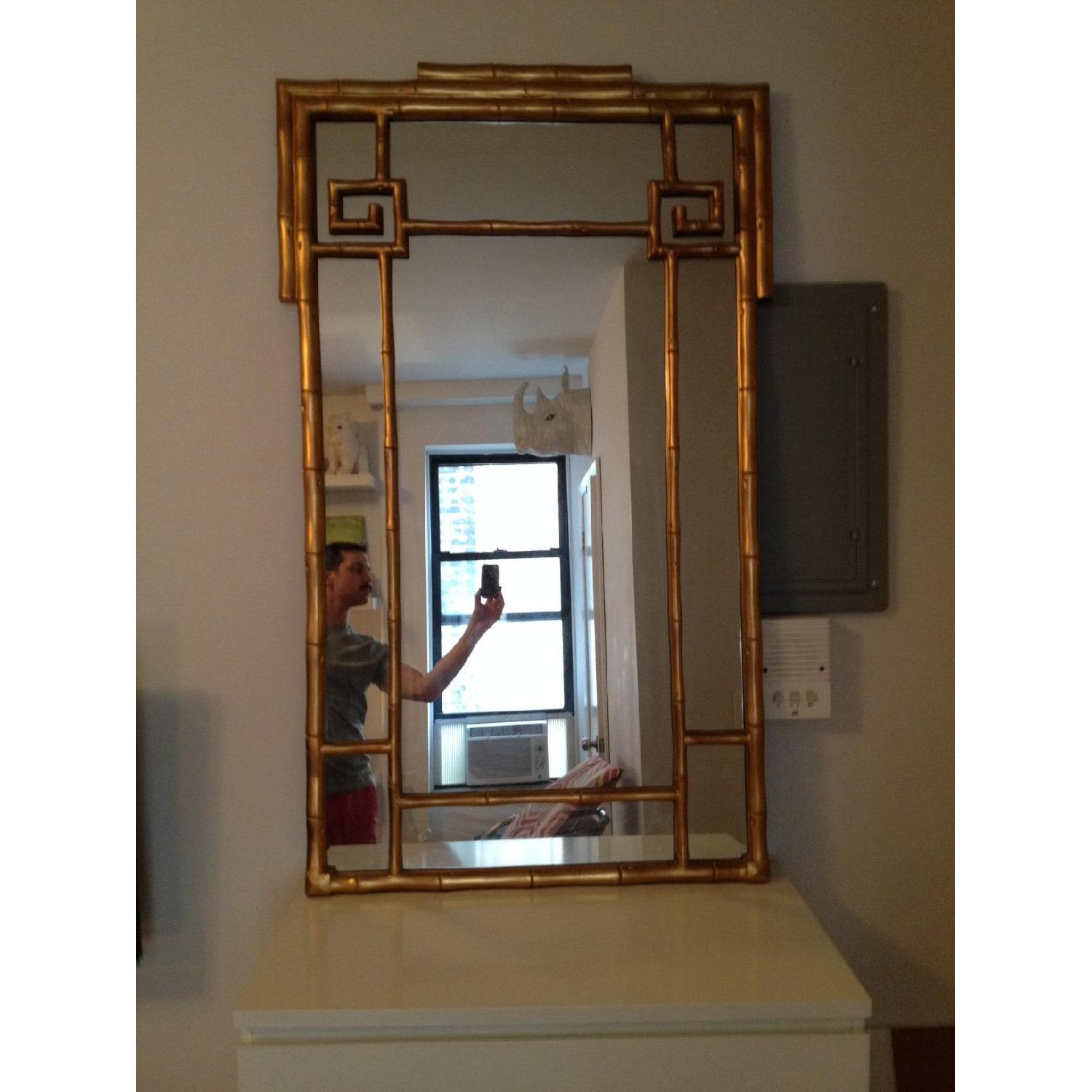 Faux Bamboo Golden Mirror - Greek Key - image-4