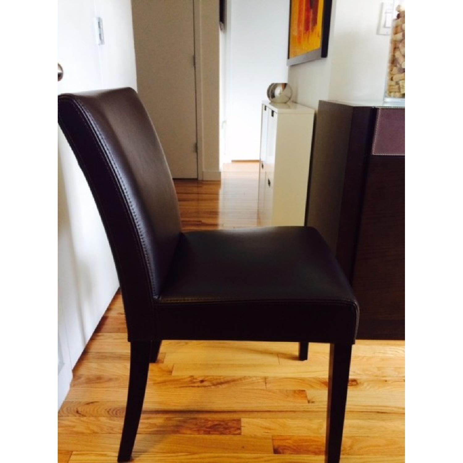 Crate & Barrel Leather Dining Chairs - Set of 4 - image-2