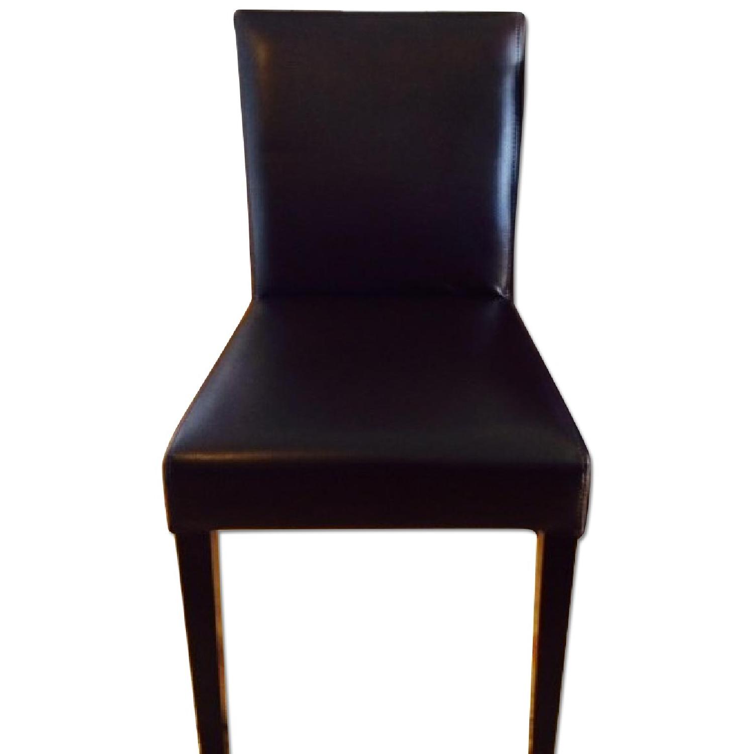 Crate & Barrel Leather Dining Chairs Set of 4 AptDeco