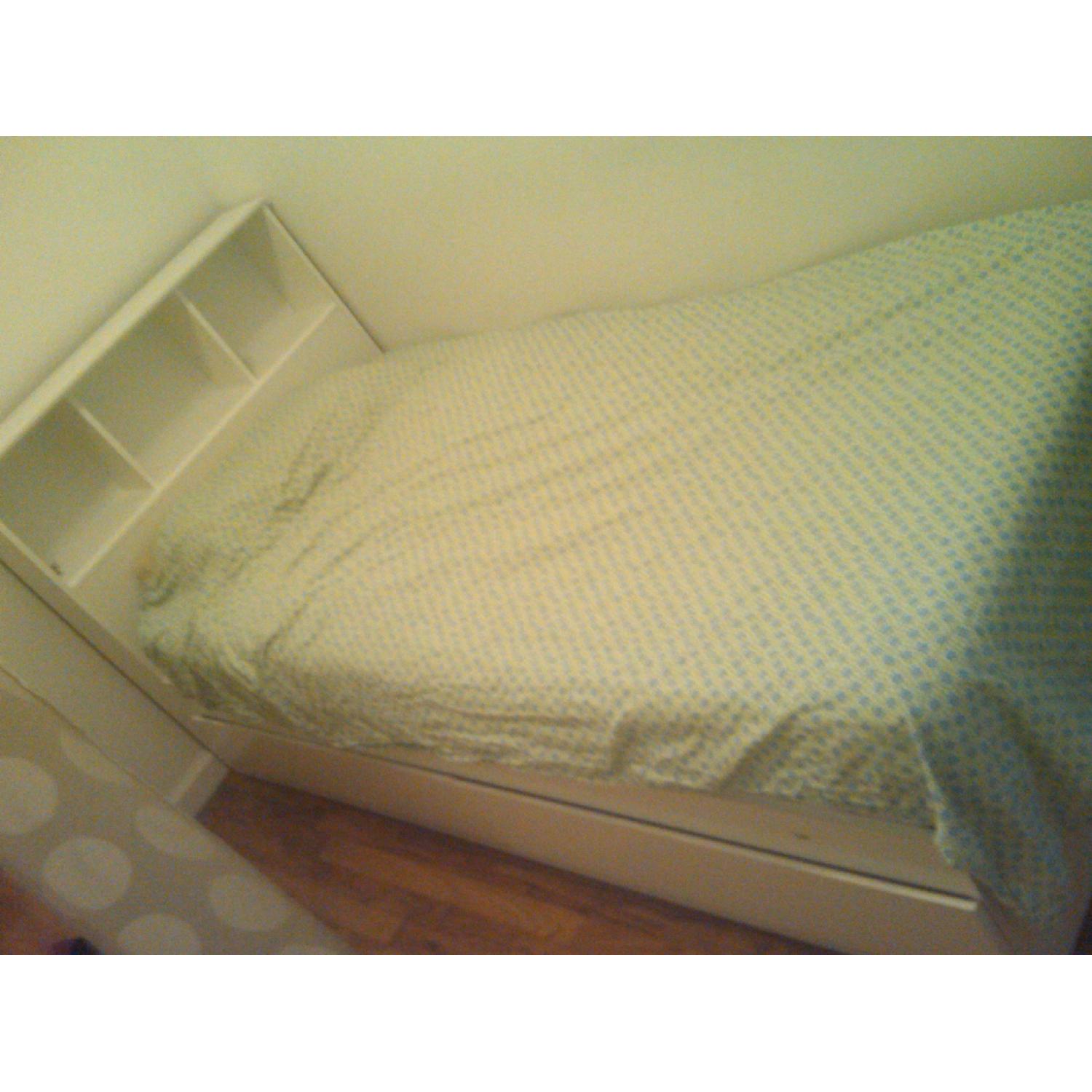 White Twin Bed w/ Storage Drawers and Cubbies - image-2