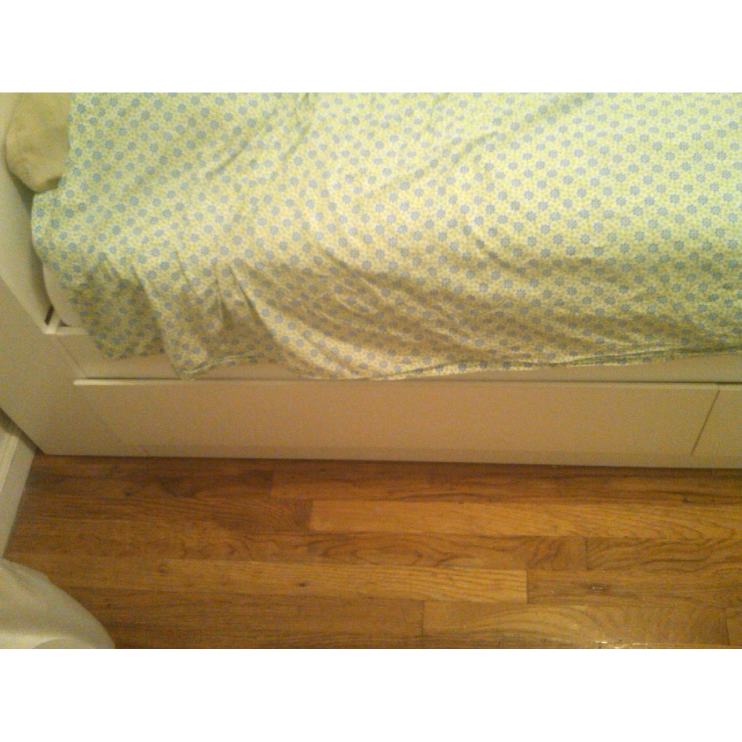 White Twin Bed w/ Storage Drawers and Cubbies - image-4