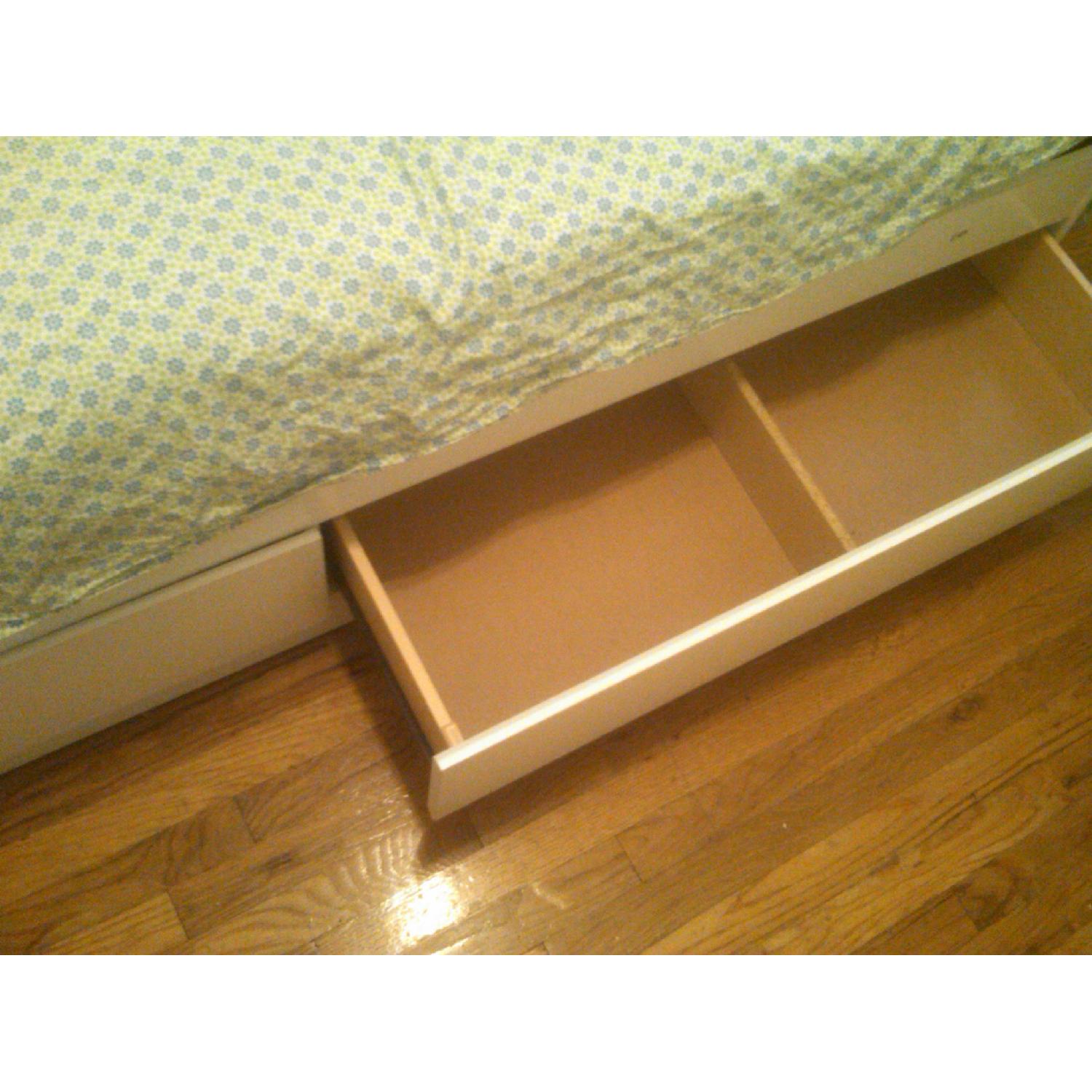 White Twin Bed w/ Storage Drawers and Cubbies - image-5