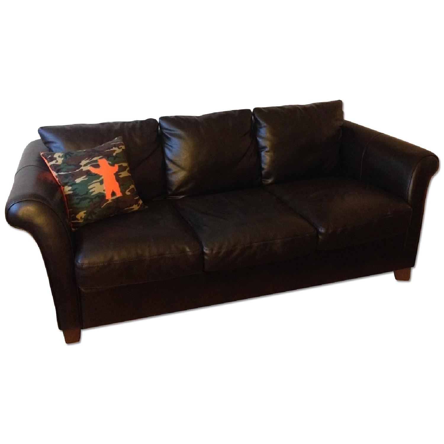 Natuzzi Italsofa Brown Leather Sofa AptDeco