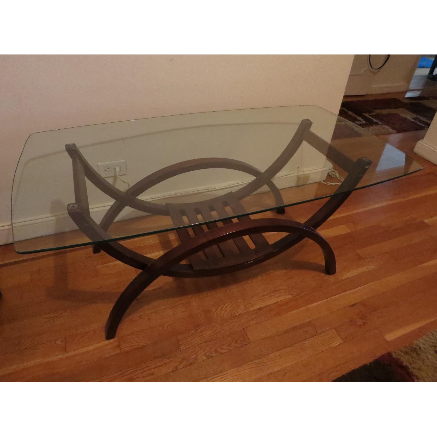 Leon's Glass Top Coffee/Center Table - image-1