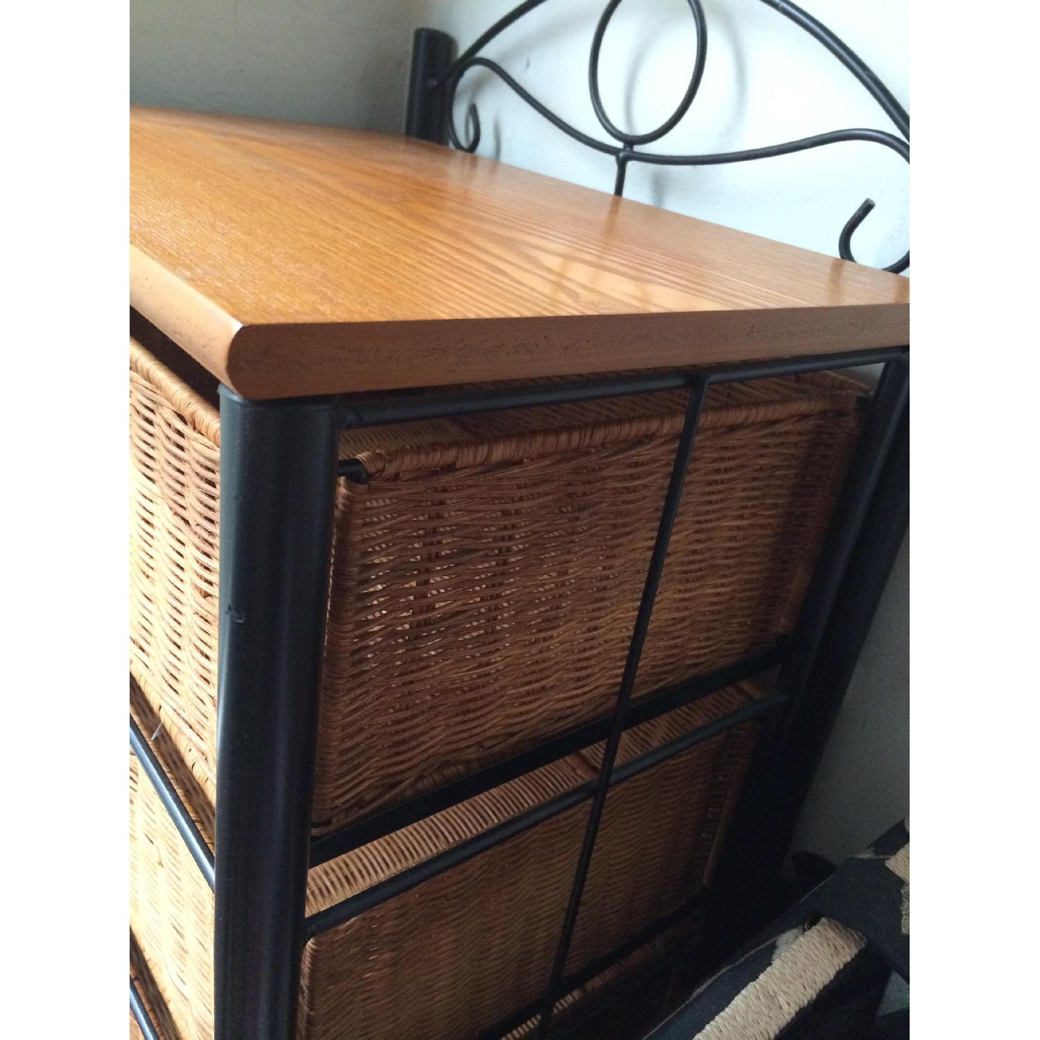 Southern Enterprises Inc. Black Metal Frame w/ 5 Wicker Drawers - image-2