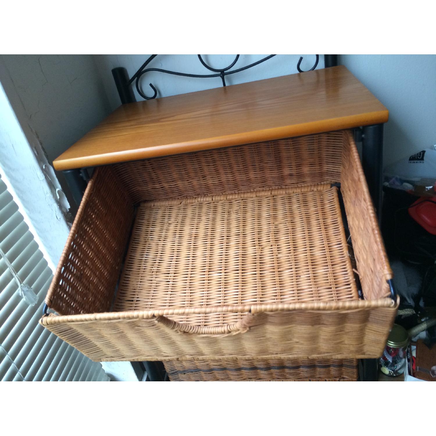 Southern Enterprises Inc. Black Metal Frame w/ 5 Wicker Drawers - image-4