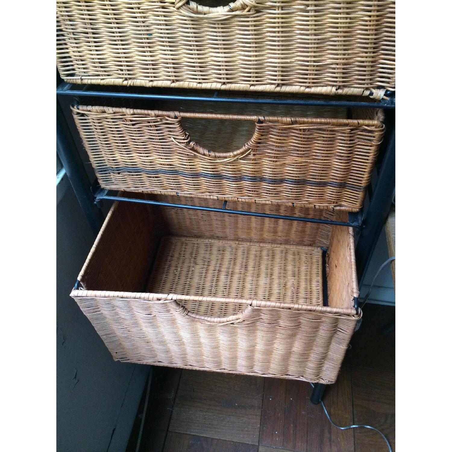 Southern Enterprises Inc. Black Metal Frame w/ 5 Wicker Drawers - image-5