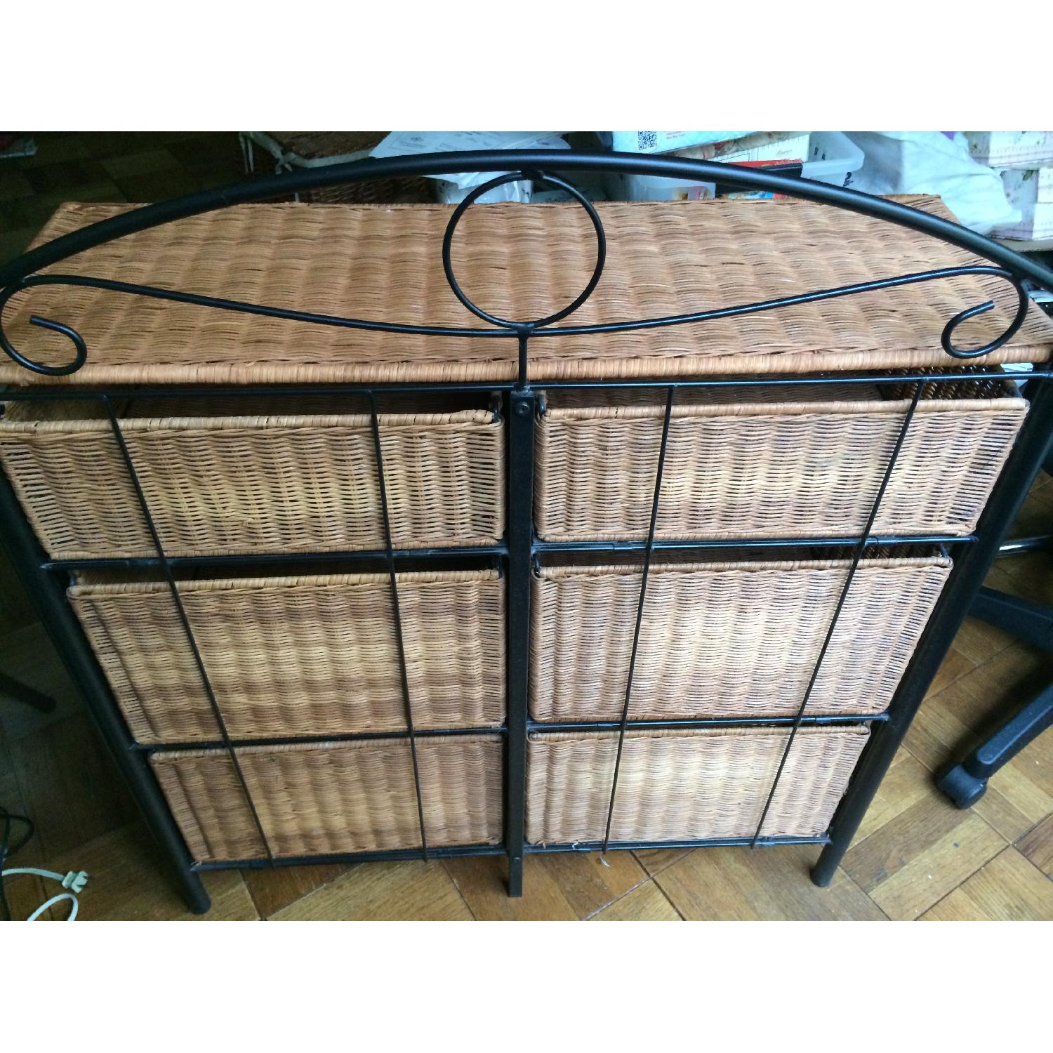 Southern Enterprises Inc. Black Metal Frame w/ Wicker Drawers - image-2