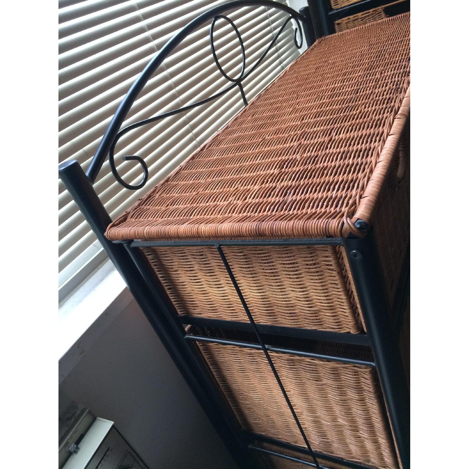 Southern Enterprises Inc. Black Metal Frame w/ Wicker Drawers - image-3