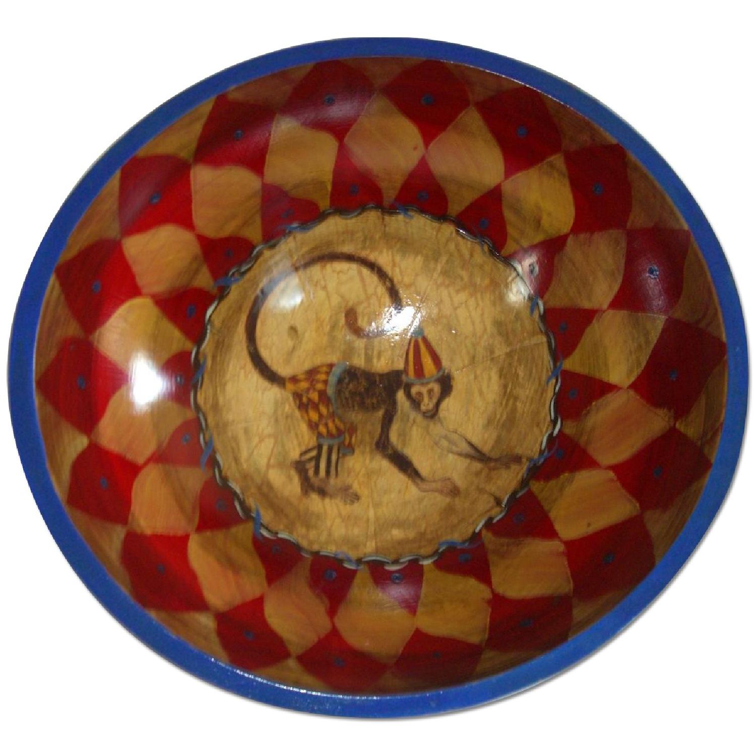 Paul M. Decorative Hand Painted Wooden Bowl - image-0
