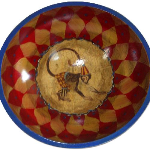 Used Paul M. Decorative Hand Painted Wooden Bowl for sale on AptDeco