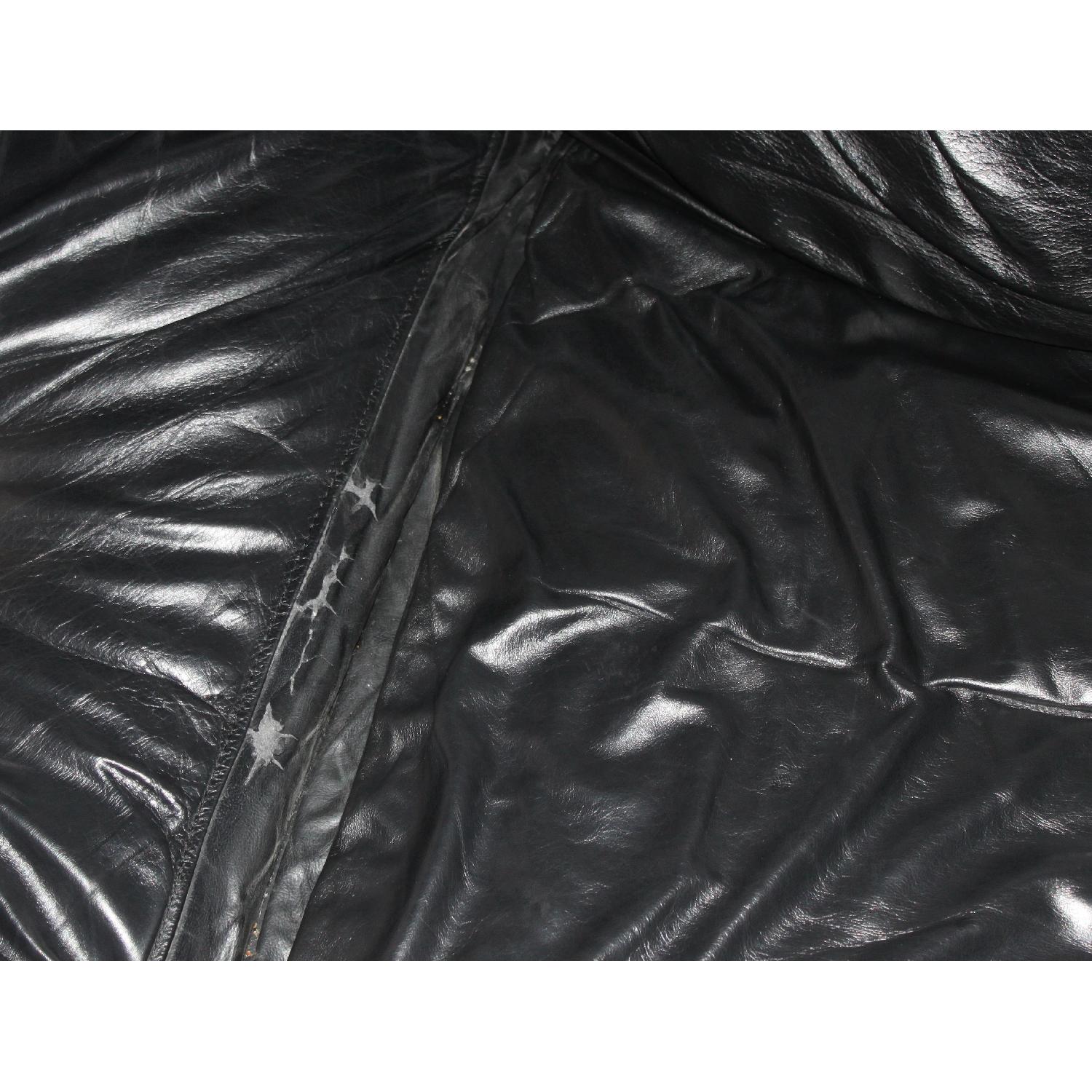 Black Leather 3 Seater Sofa - image-6