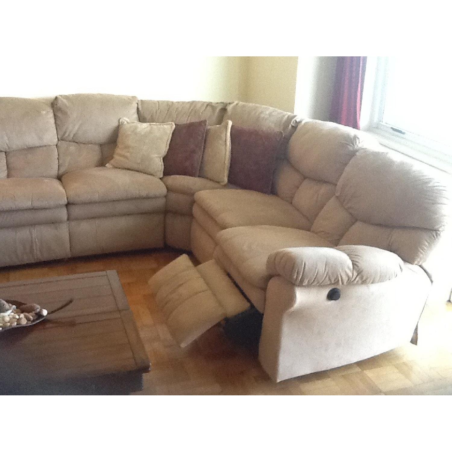 Raymour & Flanigan Sectional Corner Sofa w/ Recliner - image-4