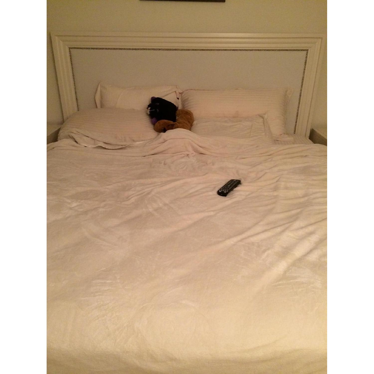 Z Gallerie King Size Concerto Bed + Headboard - image-1