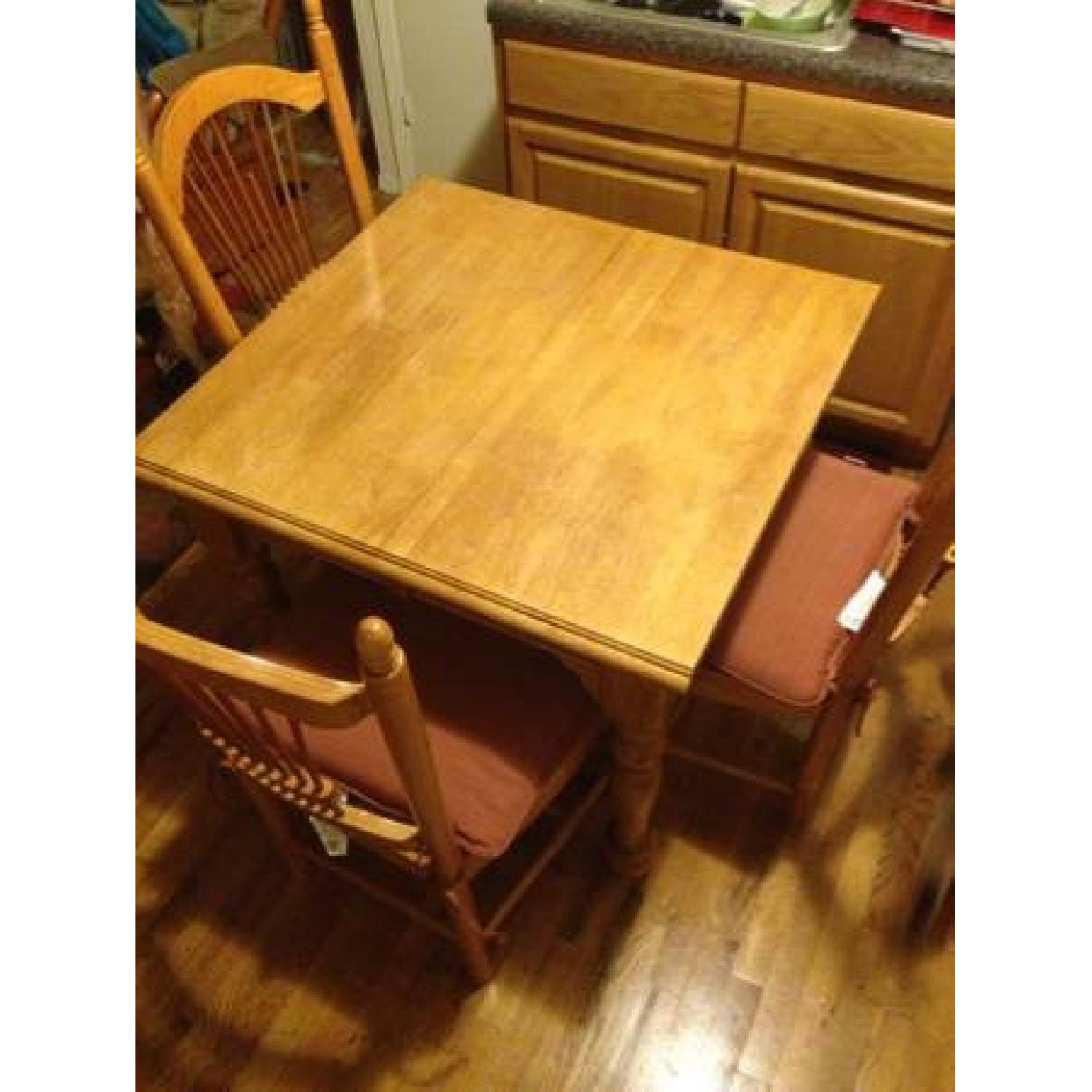 Solid Oak Dining Room Table w/ 4 Chairs - image-7