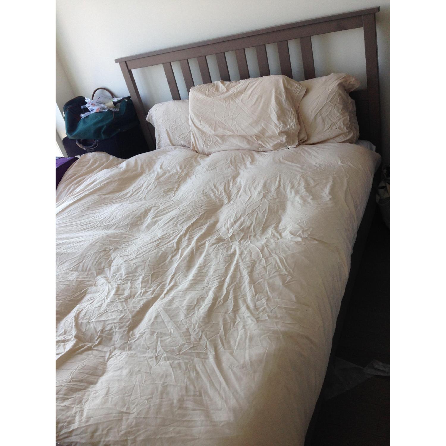 Ikea Queen Size Bed Frame w/ Slatted Base AptDeco