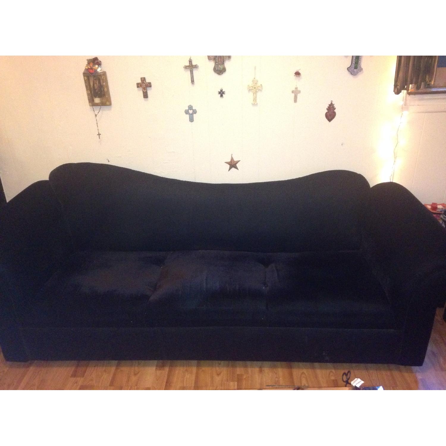 Funky Sofa Black Velveteen Sofa - image-1