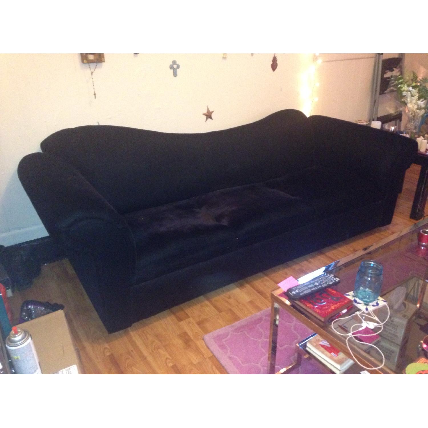 Funky Sofa Black Velveteen Sofa - image-3