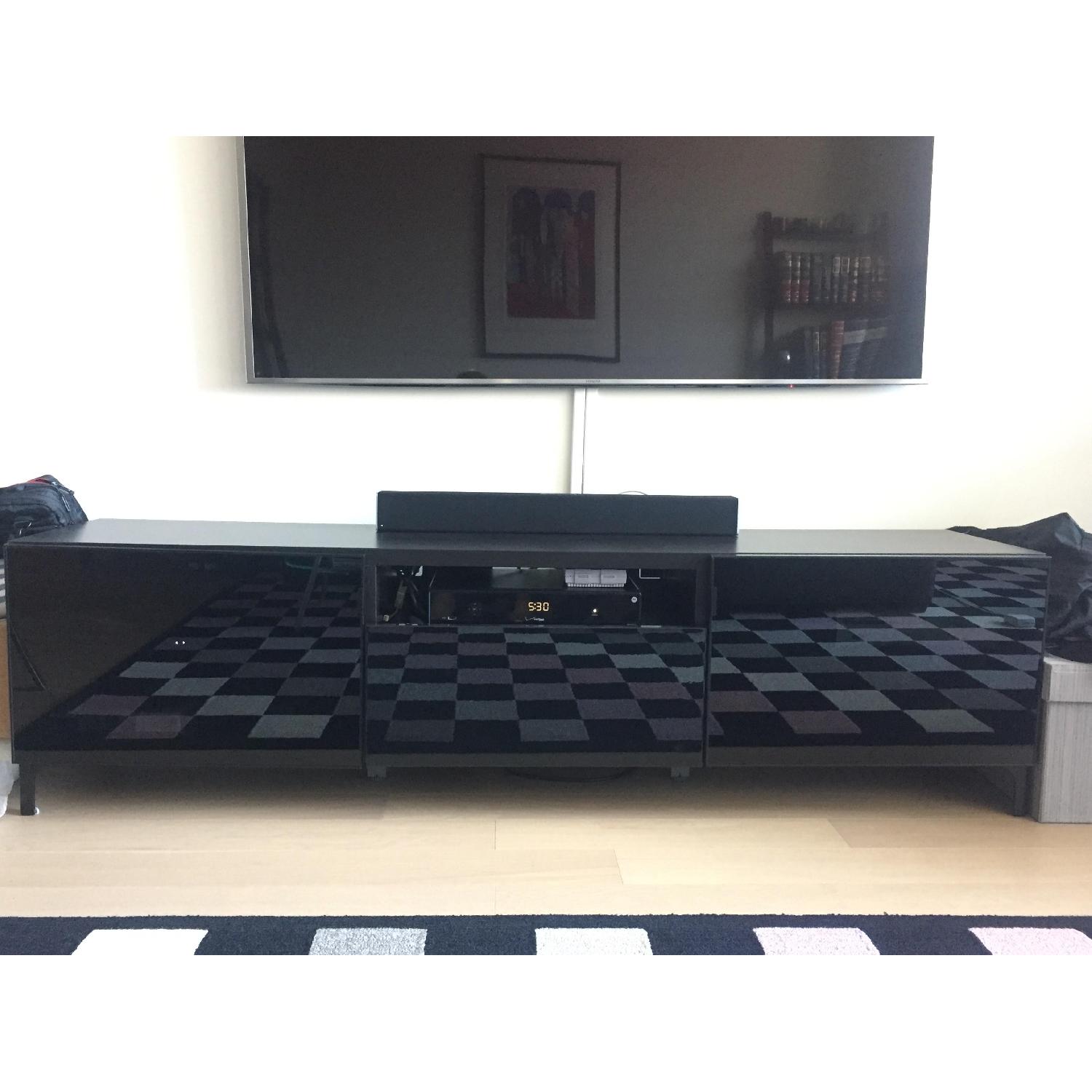 Ikea Besta Black Entertainment Center/TV Unit AptDeco