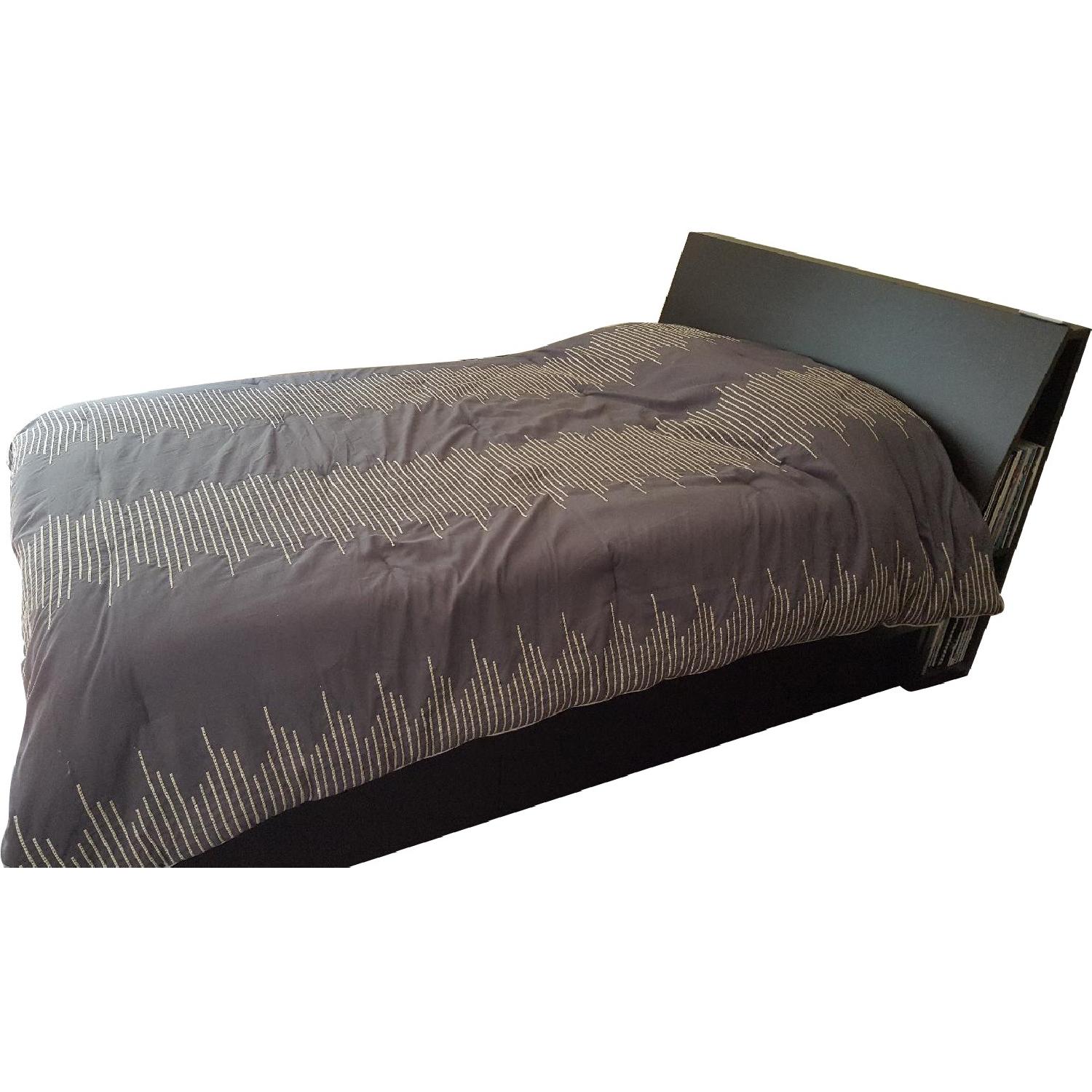 Ikea Oppdal Storage Bed Frame w/ Headboard AptDeco