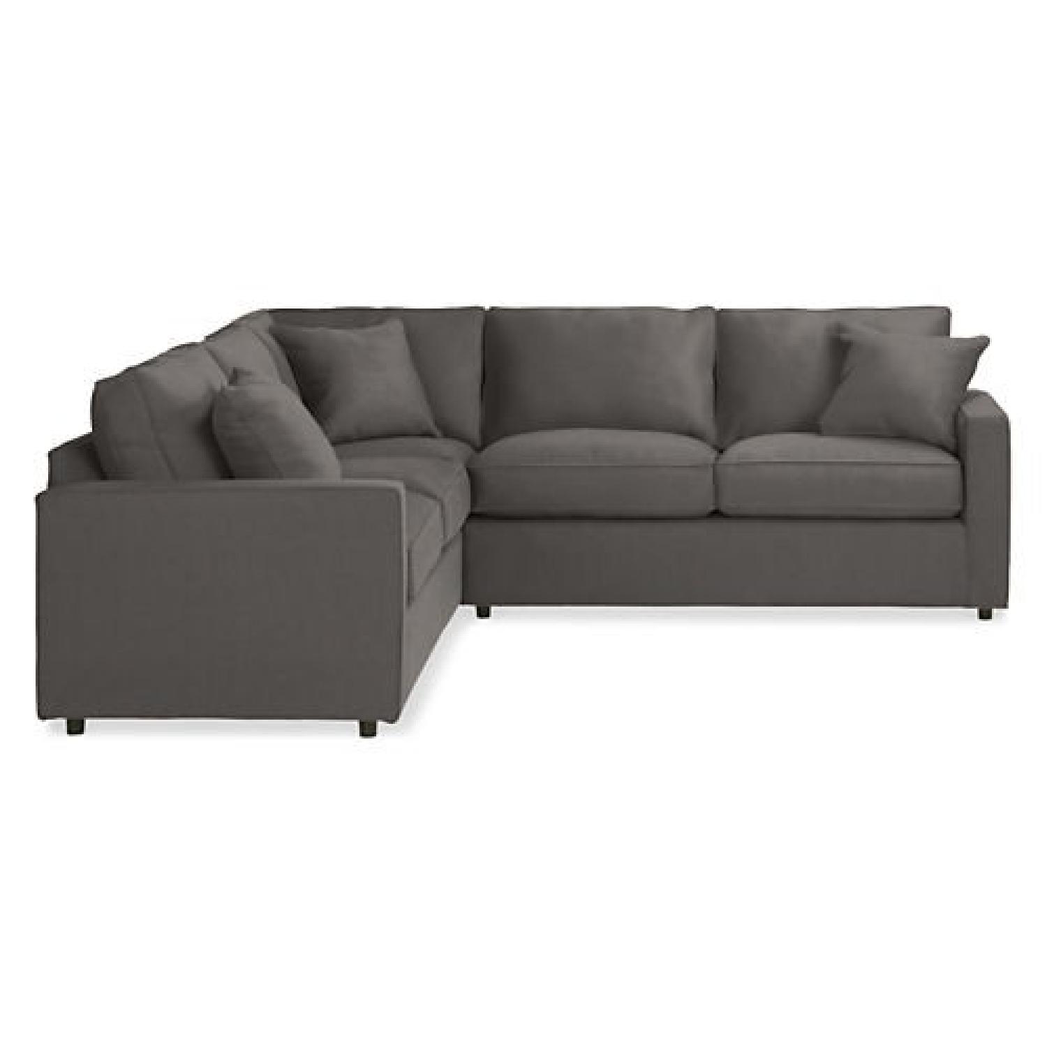 Room & Board York 3Piece Sectional Sofa in Dark Charcoal AptDeco