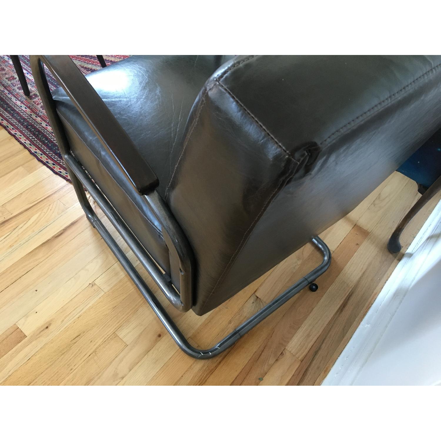 World Market Mid Century Leather Accent Arm Chair - image-2