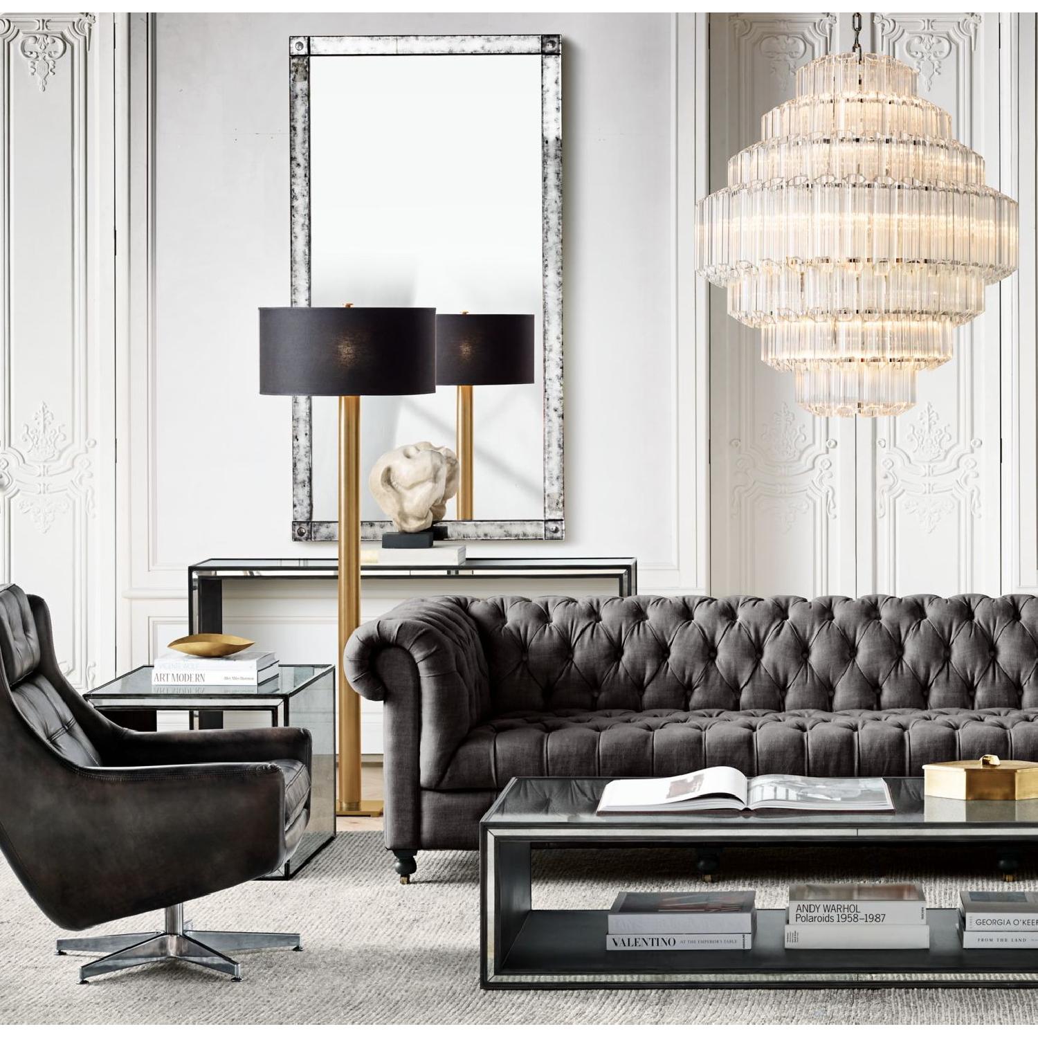 Restoration Hardware Strand Mirrored Side Cube Table AptDeco