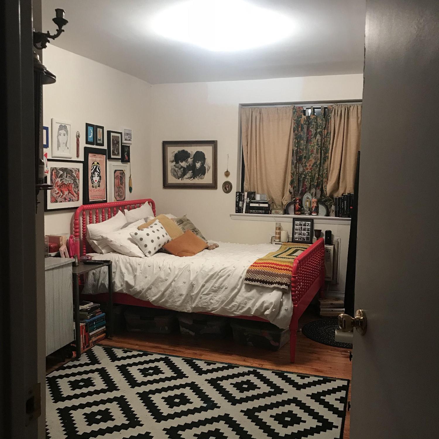 Crate & Barrel Jenny Lind Raspberry Full Bed - image-1