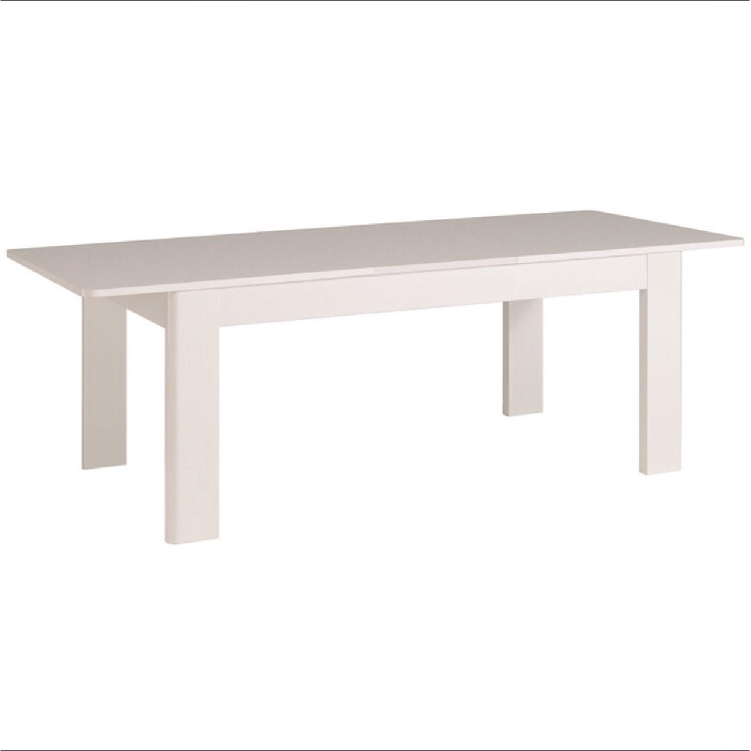 White Lacquered Extending Dining Table - image-2
