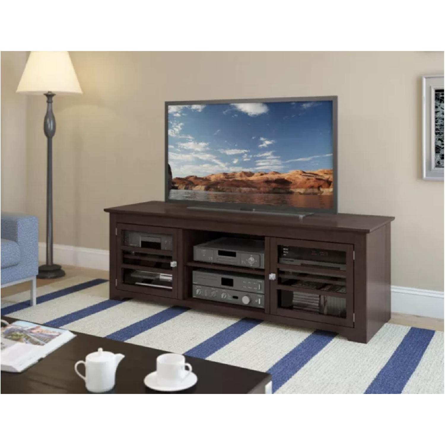 dCOR Design Brown Wood TV Stand w/ Storage - image-1