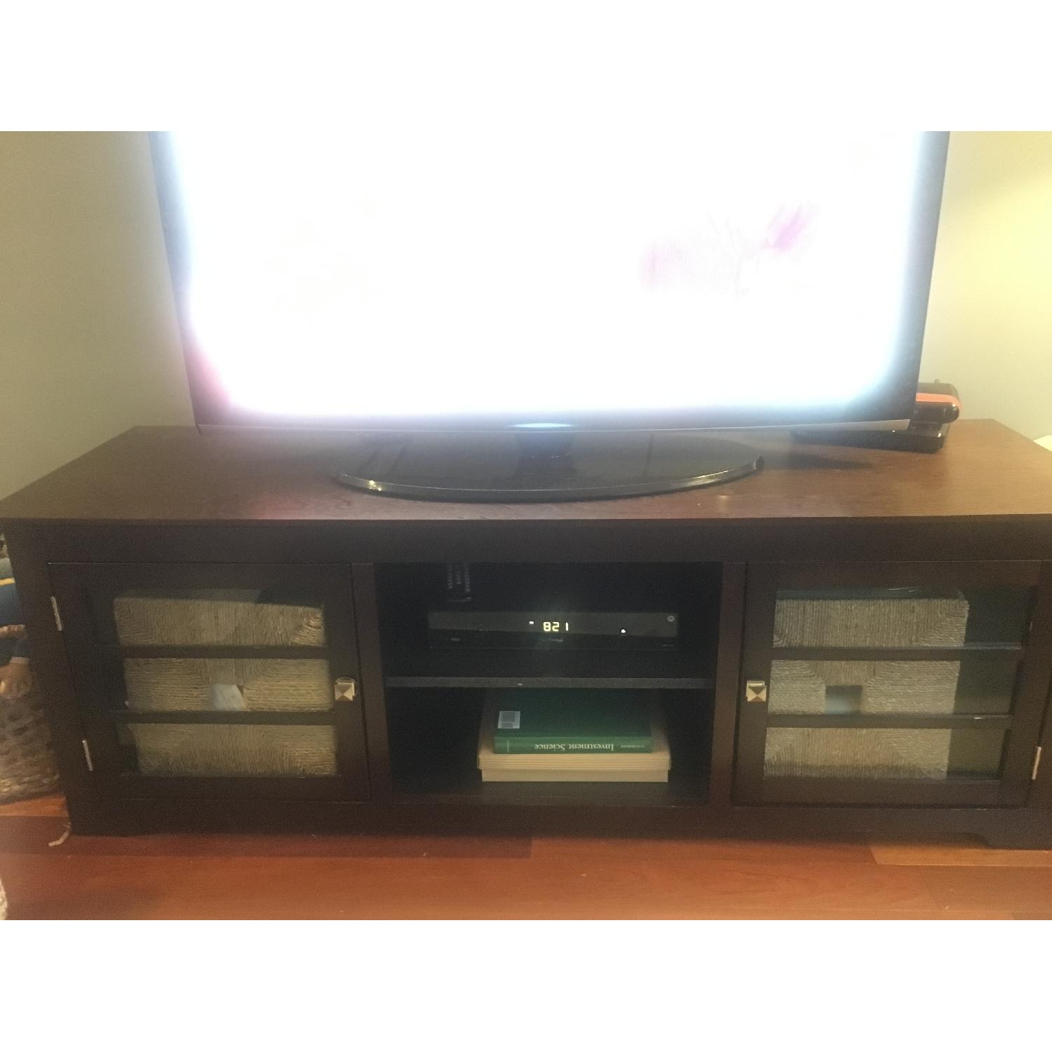 dCOR Design Brown Wood TV Stand w/ Storage - image-2