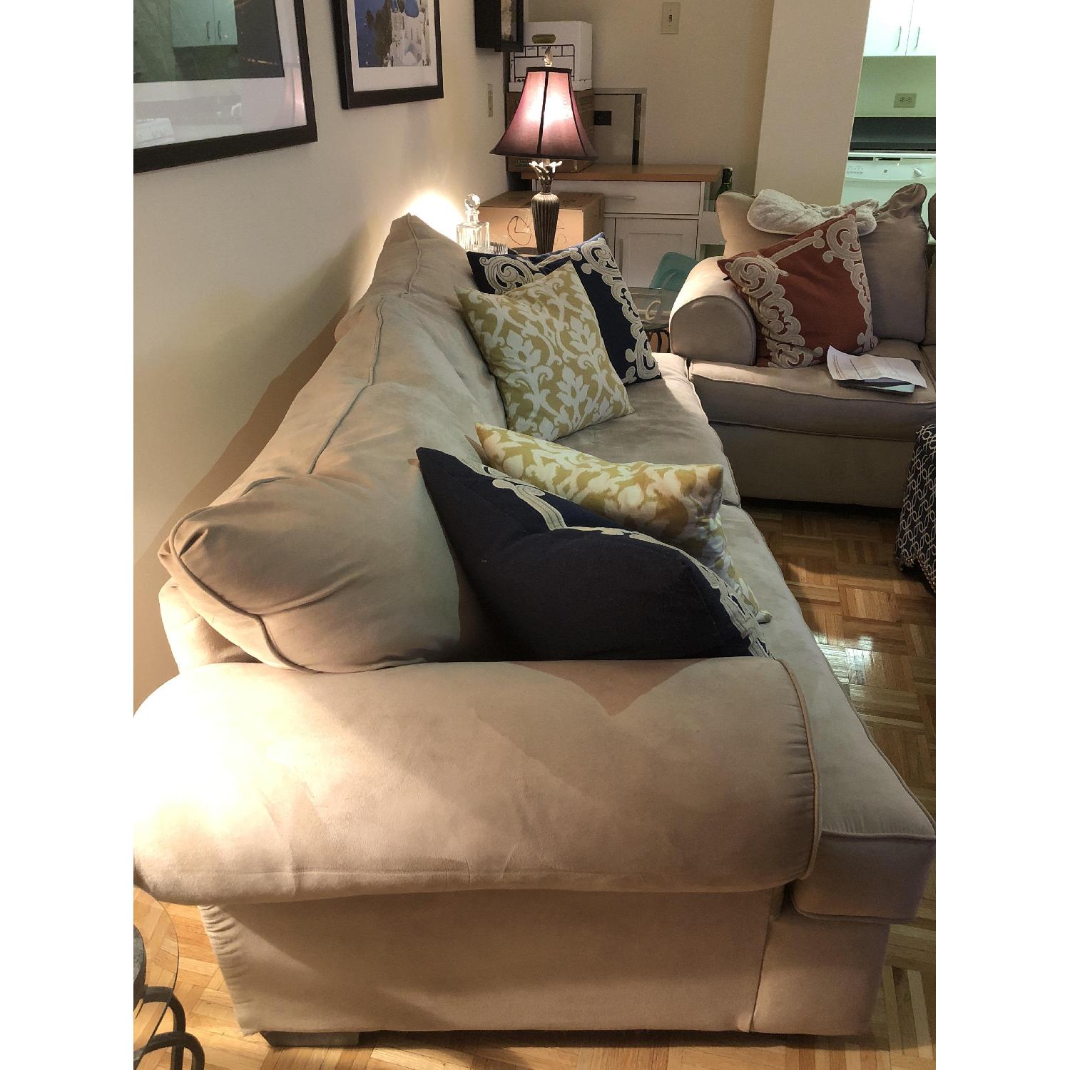 Beige Microfiber Sofa - image-3