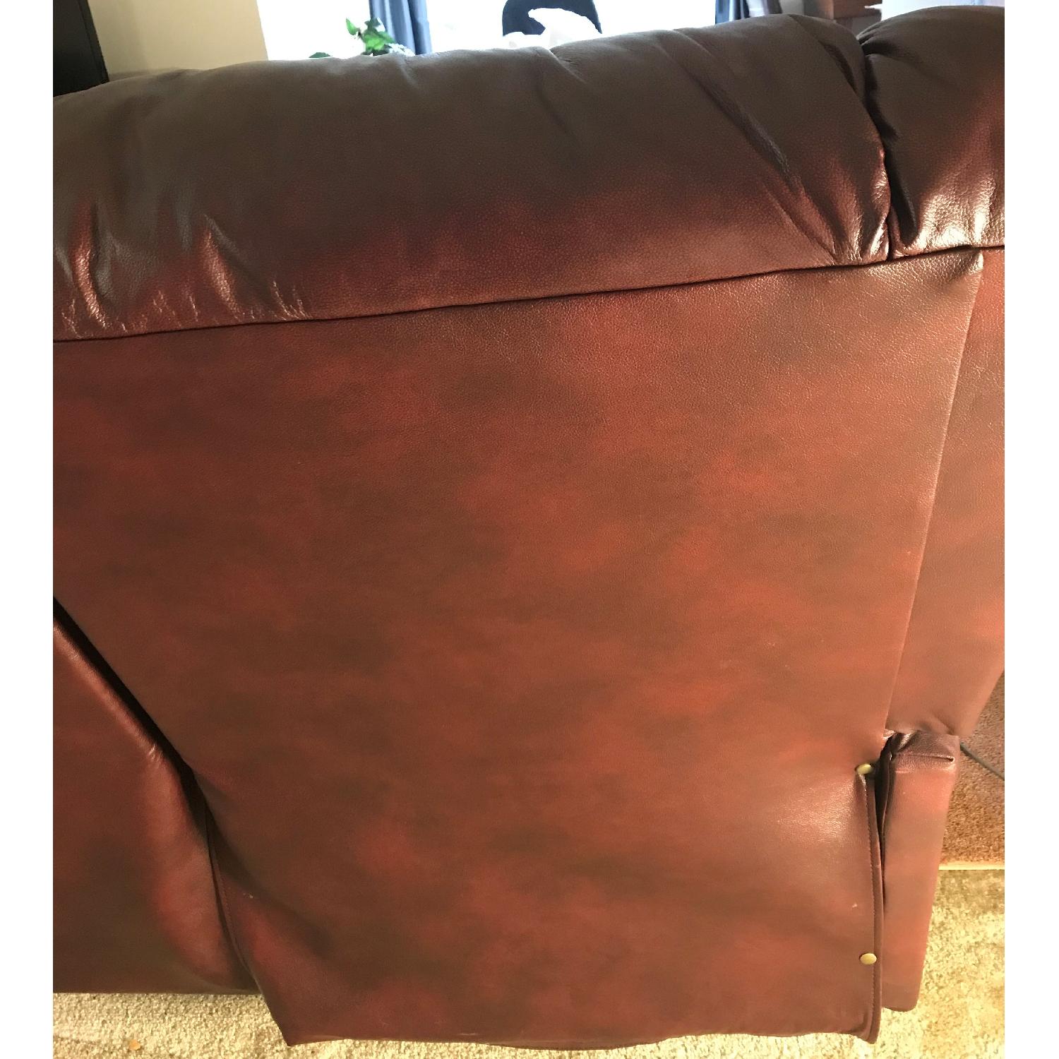 Brown Leather Reclining 3 Seater Sofa - image-2