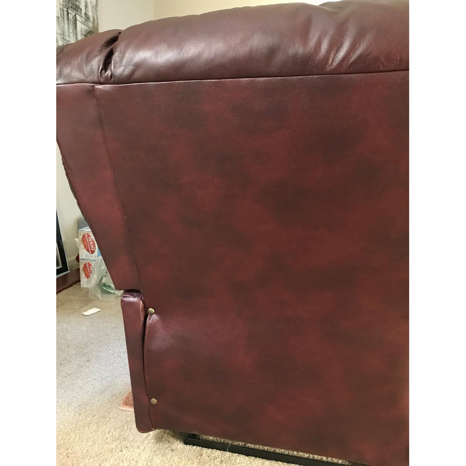 Brown Leather Reclining 3 Seater Sofa - image-3