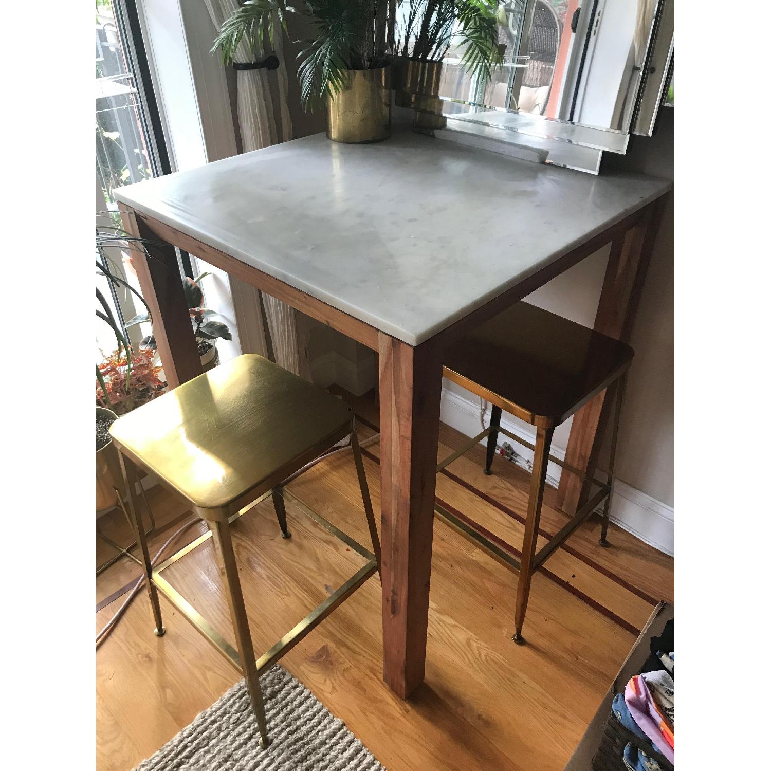 CB2 Flint Gold Bar Stools AptDeco