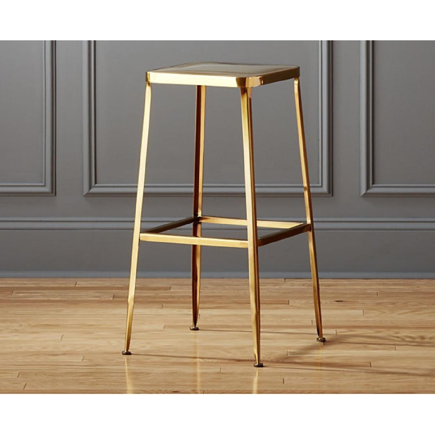 CB2 Flint Gold Bar Stools AptDeco