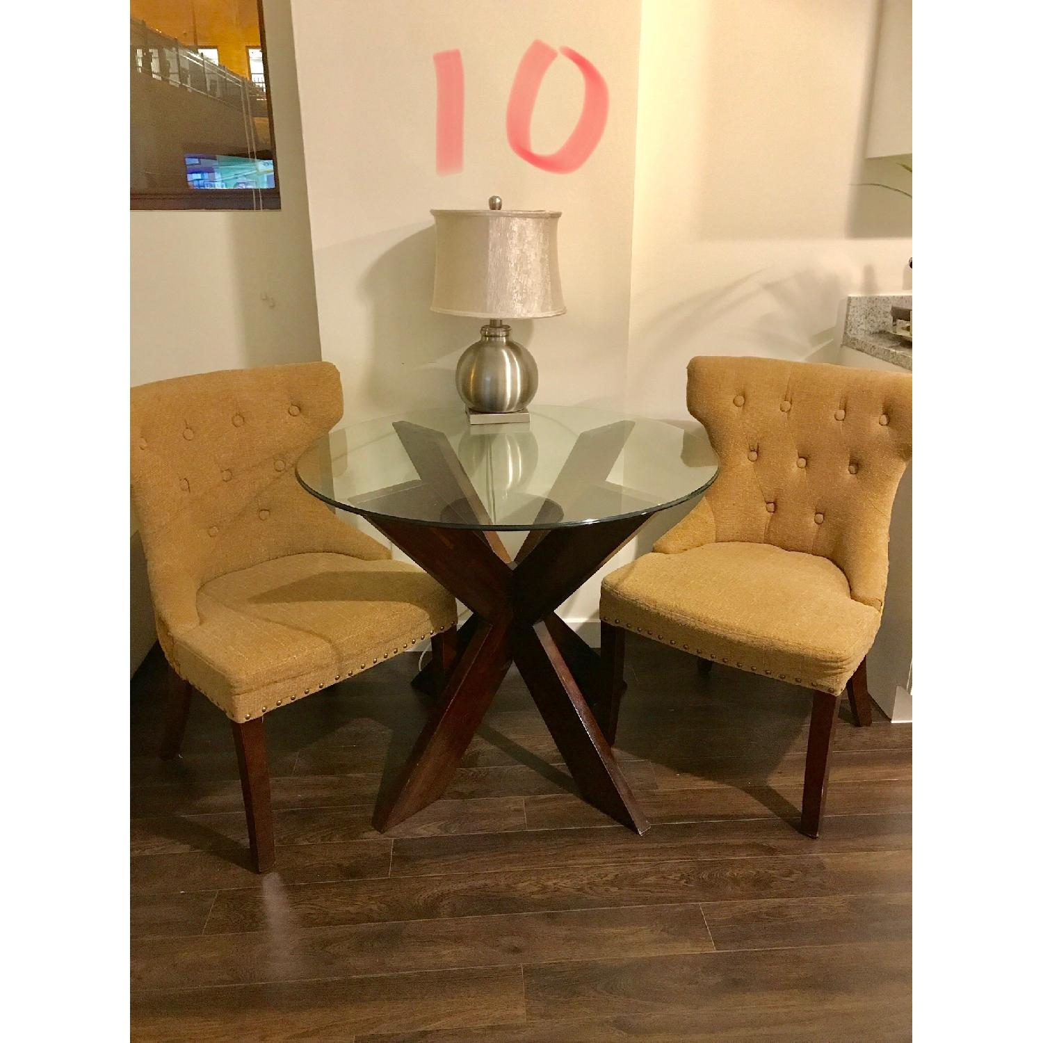 Pier 1 Round Glass Top Dining Table AptDeco