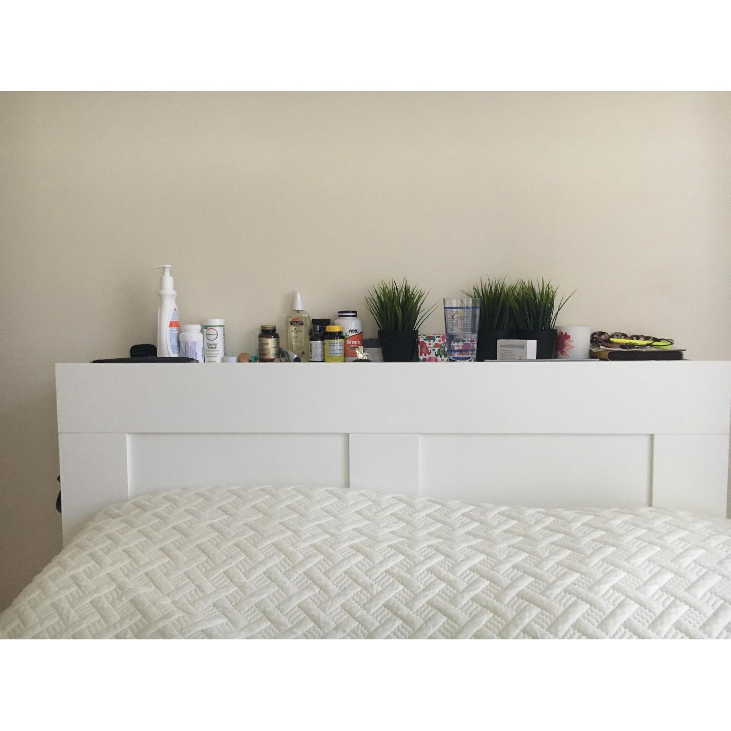 Ikea Brimnes White Headboard w/ Storage - image-2