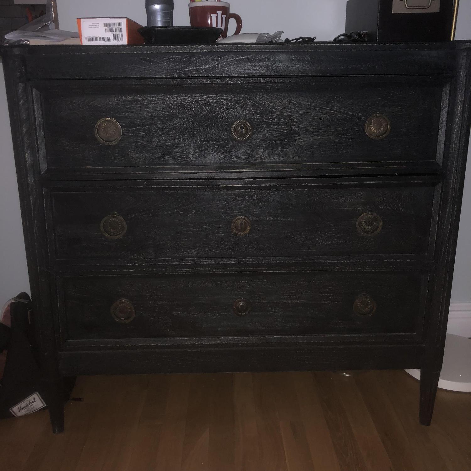 anthropologie black dresser Spindle Three-Drawer Dresser