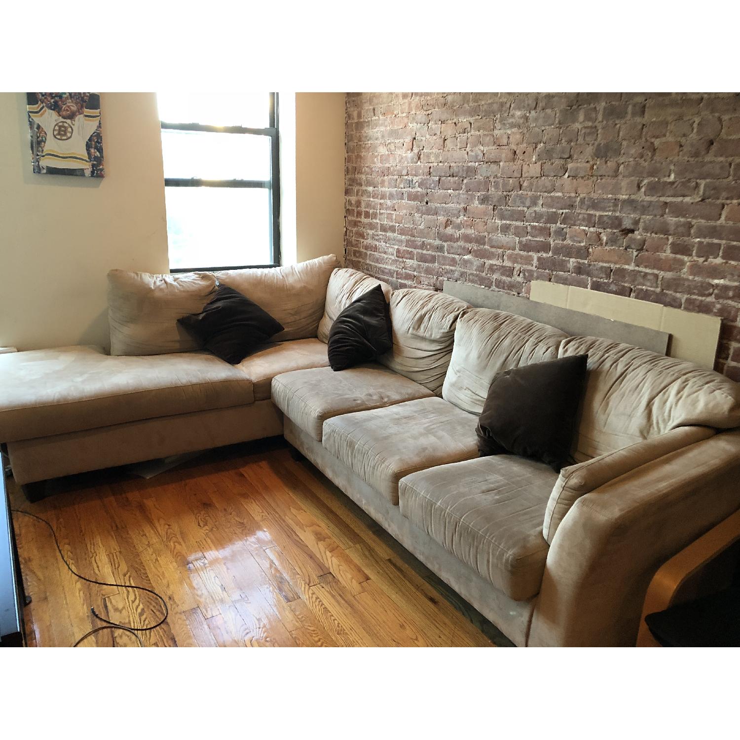 Jordan's Furniture Microsuede 2 Piece Chaise Sectional Sofa - image-0