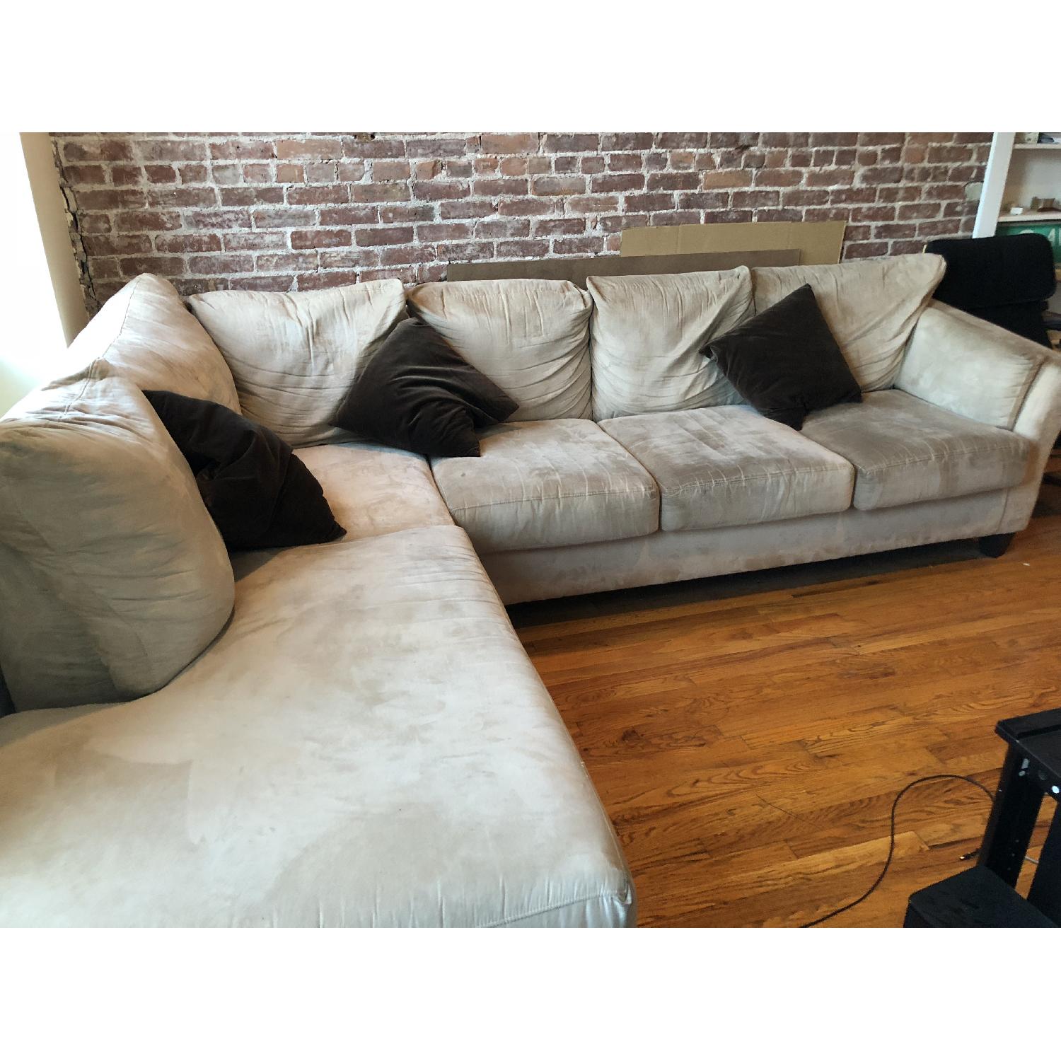 Jordan's Furniture Microsuede 2 Piece Chaise Sectional Sofa - image-2