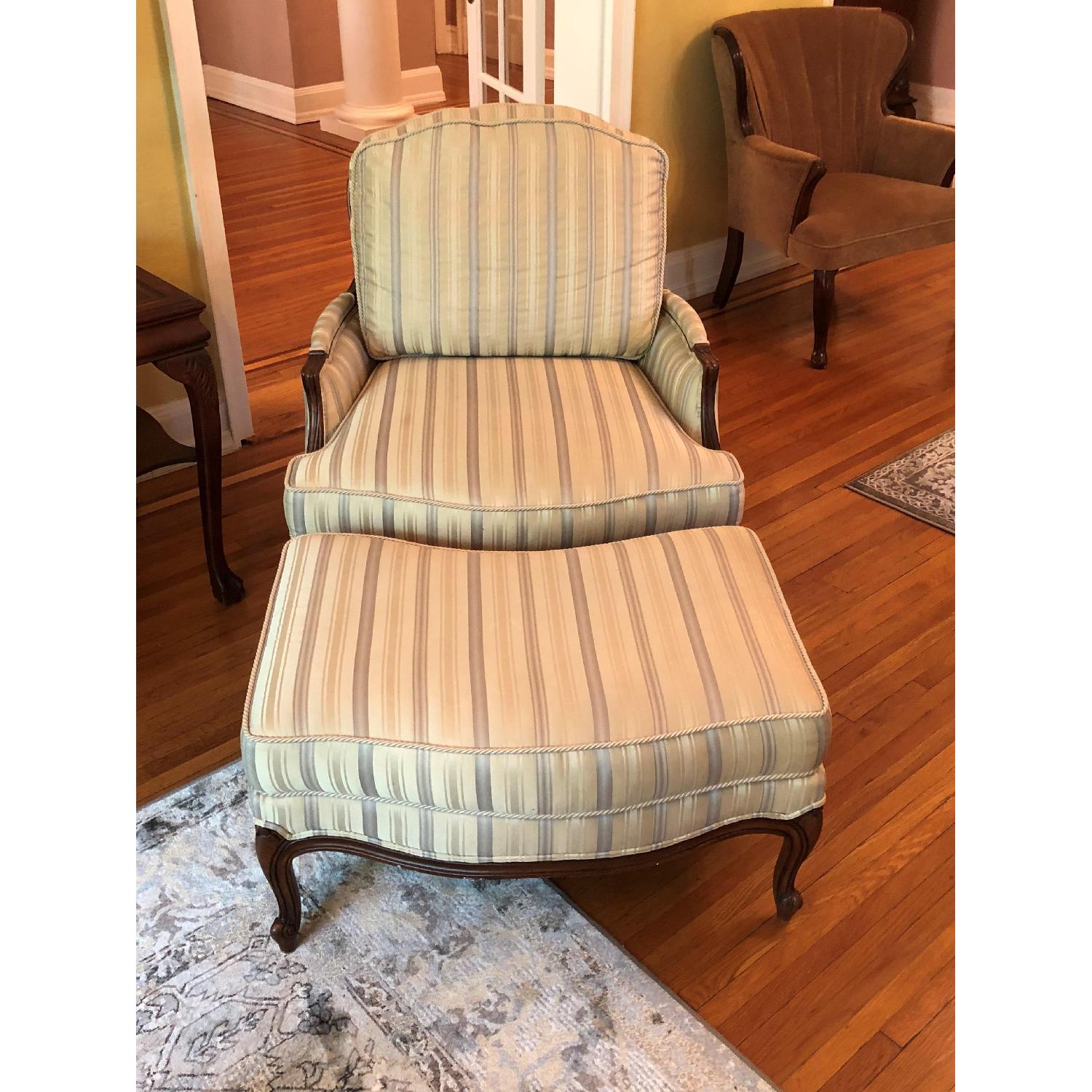 Ethan Allen Chair & Ottoman - image-2