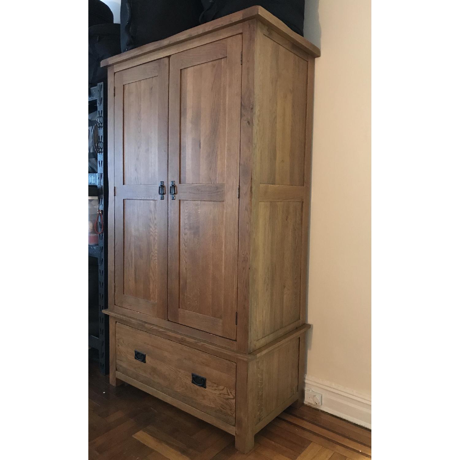 Oak Furniture Land Rustic Solid Oak Armoire - image-4