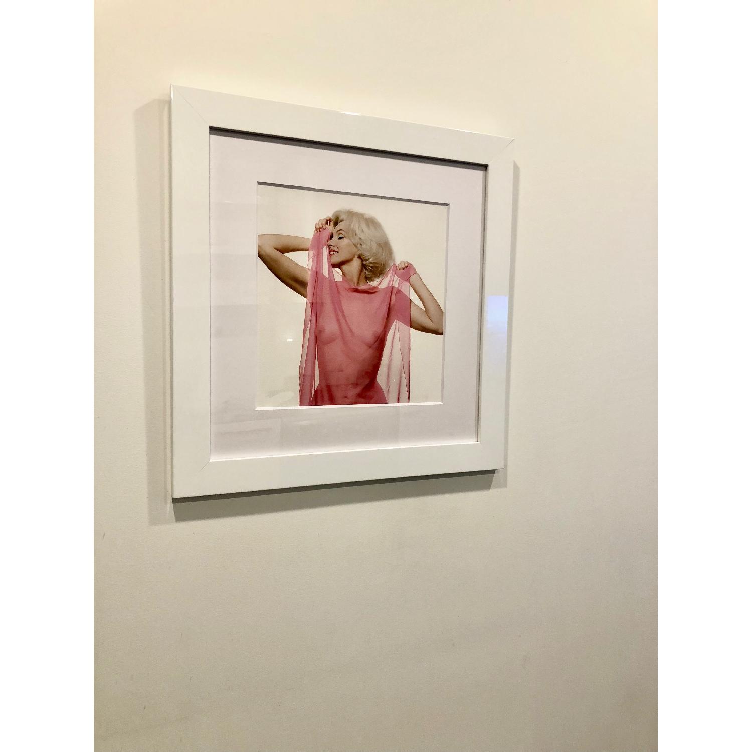 Pink Marilyn Monroe Print in White Lacquer Frame - image-3