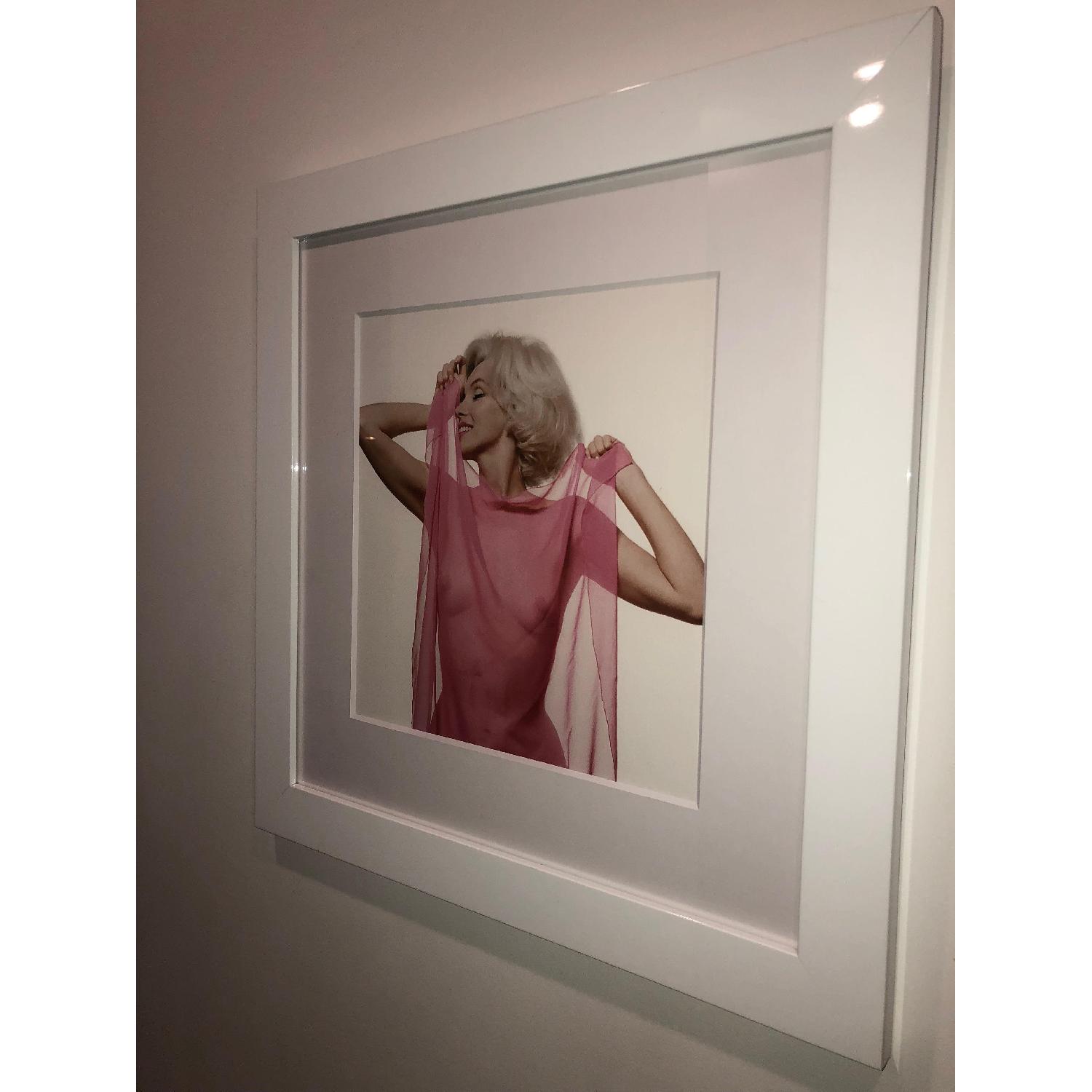 Pink Marilyn Monroe Print in White Lacquer Frame - image-4