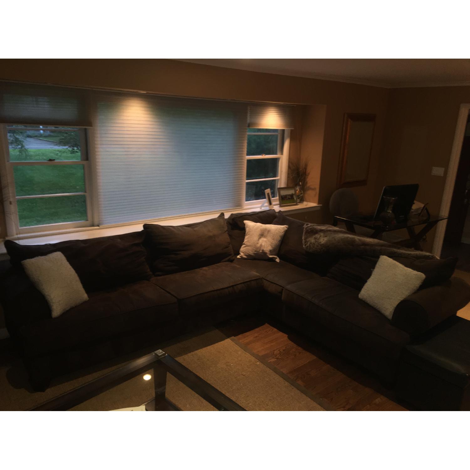 Raymour & Flanigan Vegas 2-Piece Brown Sectional Sofa - image-1